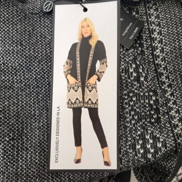 Vertigo Paris Embellished Black and White Cardigan NEW - Picture 3 of 4